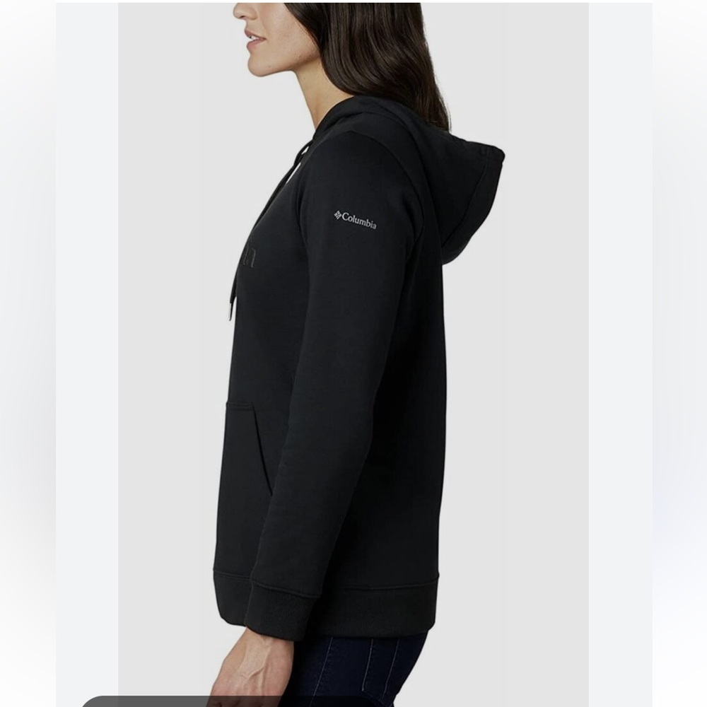 COLUMBIA Women Black Large Hoodie Sweatshirt Jacket Pockets Pullover Perfect